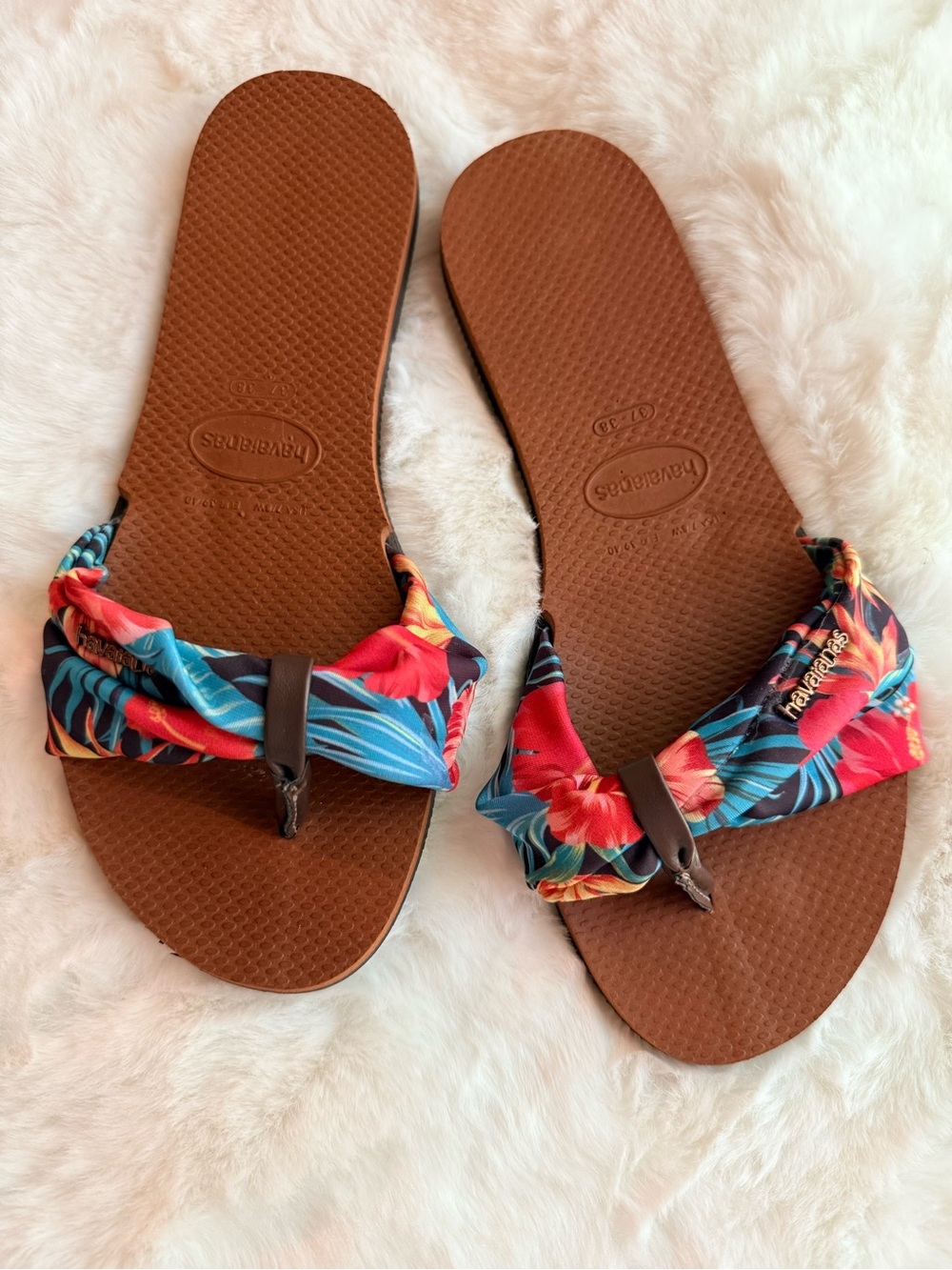 Havaianas You St Tropez Tropical Printed Flip Flops Size 7 - 7.5 (37-38)